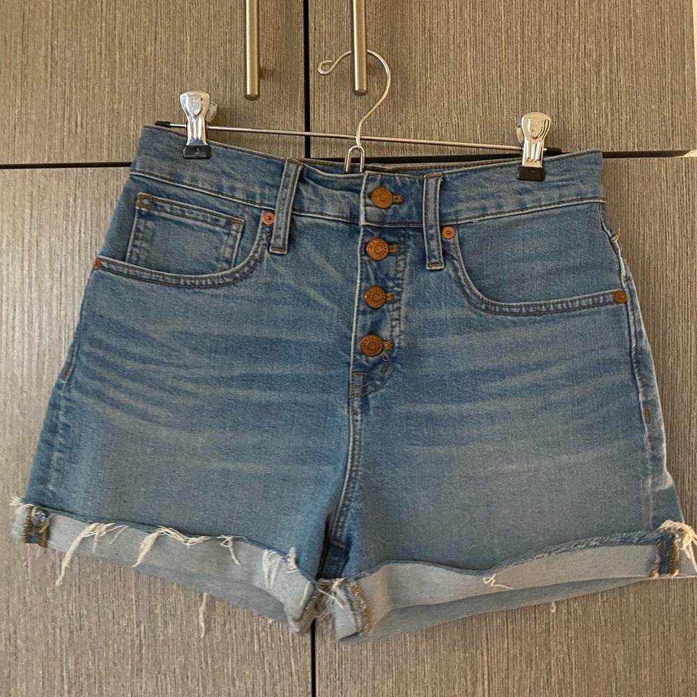 Madewell button fly jean shorts